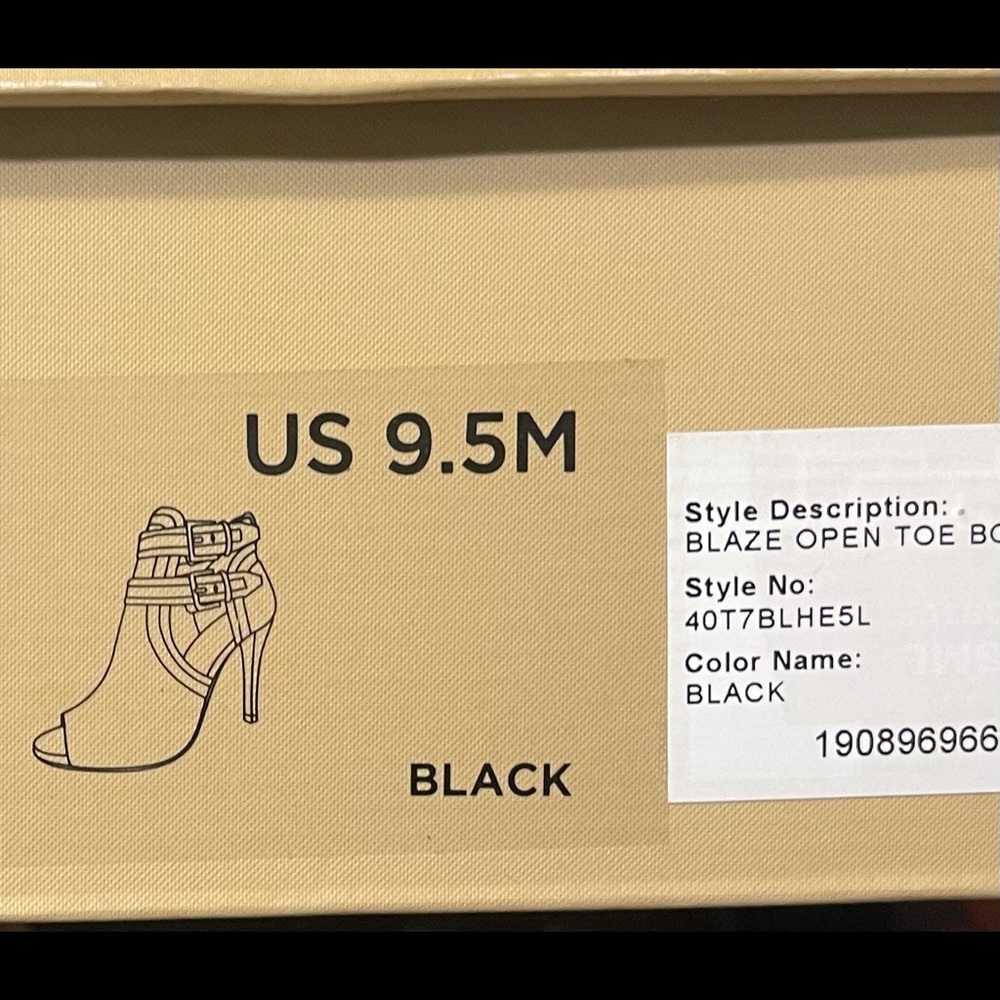 MK black open toe bootie